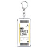 [ALOHAMONI] BOARDING PASS Flight Keychain Acrylic Key Holder Airport Route