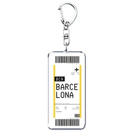 [ALOHAMONI] BOARDING PASS Flight Keychain Acrylic Key Holder Airport Route Airplane Ticket Air Travel Boarding Pass PASSENGER FLIGHT AIRPORT (HONOLULU)