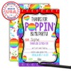 Pop On Over Popper Fidget Toy Birthday Thank You Notes,