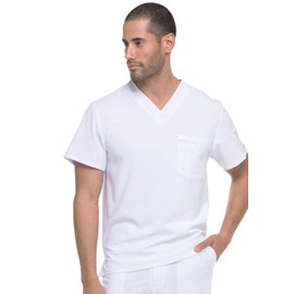 Dickies EDS Essentials Men Scrubs Top Tuckable V-Neck DK635, L, White