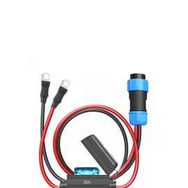 10AWG Aviation Plug 2 Pole Cable Waterproof Connector for AC200MAX Power Station,Battery Ring Plug with Fuse 30A (Off-Grid for AC200Max)