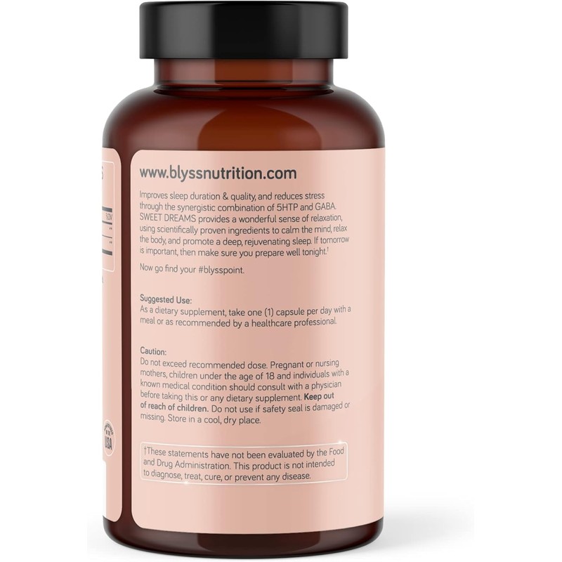BLYSS Nutrition 5HTP Plus GABA Supplement - Supports Mood, Relaxation