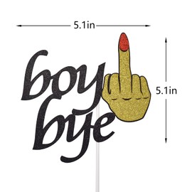 Boy Bye Cake Topper, Divorced Party Decorations, Break-up Cake Topper, Divorce, Freedom, Finally Done, Single Party Supplies (Double-sided Black Glitter)