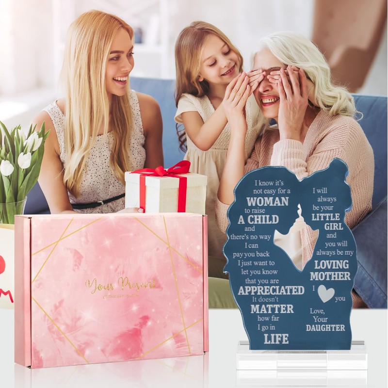 SEEALLDE Mum and Daughter Acrylic Plaque Gift for Mum from