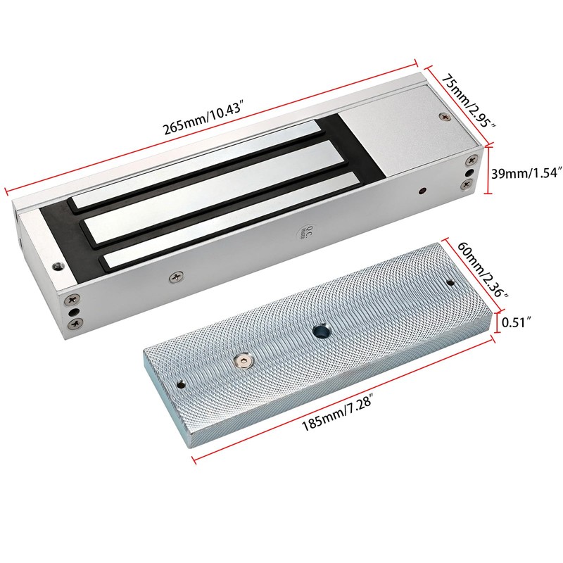 Electromagnetic Lock 1200LBS 500KG Holding Force Electric Magnetic Door Lock
