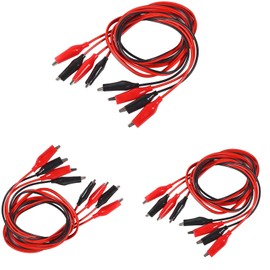 12PCS Alligator Clips Electrical Test Leads 1M Electrical Insulated Test Leads with Alligator Clips Double-Ended Jumper Wire for Circuit Connection Electrical Testing (Red and Black)