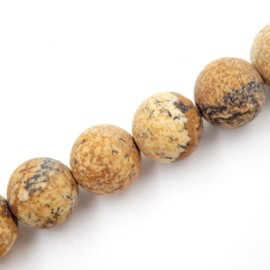 abalorio de piedra mate para hacer joyas, se venden por bolsa, 5 hebras en el interior, Picture Jasper, 6 mm, 1