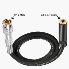 MEIRIYFA BNC Male to 3.5mm (1/8") Female Plug TRS Stereo Coaxial Power Audio Cable(0.5M) (BNC Male to 3.5mm Female)