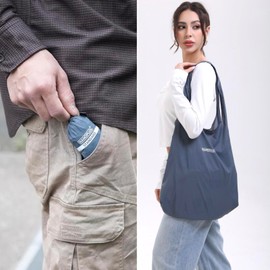 NANOPLUS Ultimate Packable Travel Tote Bag - Reusable Shopping Bag - Compact & Portable & Lightweight (Gray, Standard)