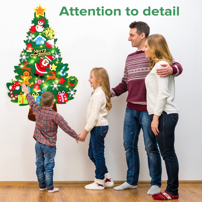 Childrens Felt Christmas Tree, 3.28ft Kids/Toddlers DIY Felt Christmas Tree