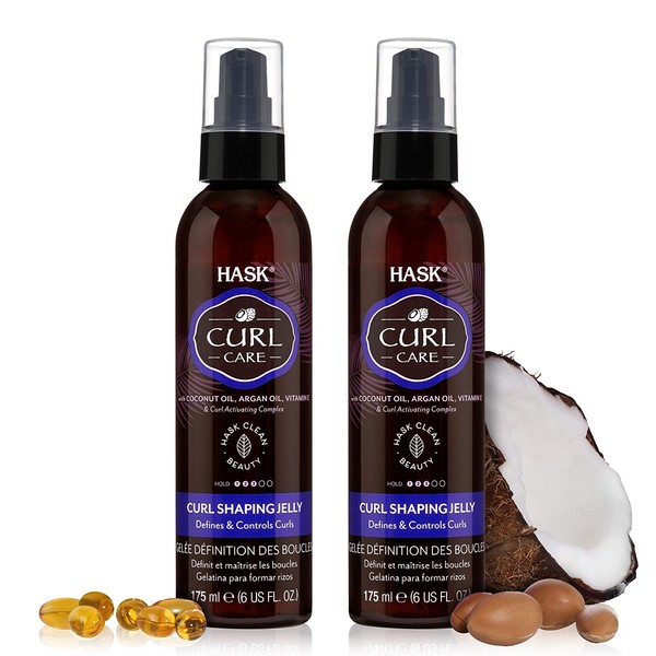 HASK CURL CARE Curl Shaping Jelly 2 Piece Bundle- vegan formula, cruelty free, color safe, gluten-free, sulfate-free, paraben-free