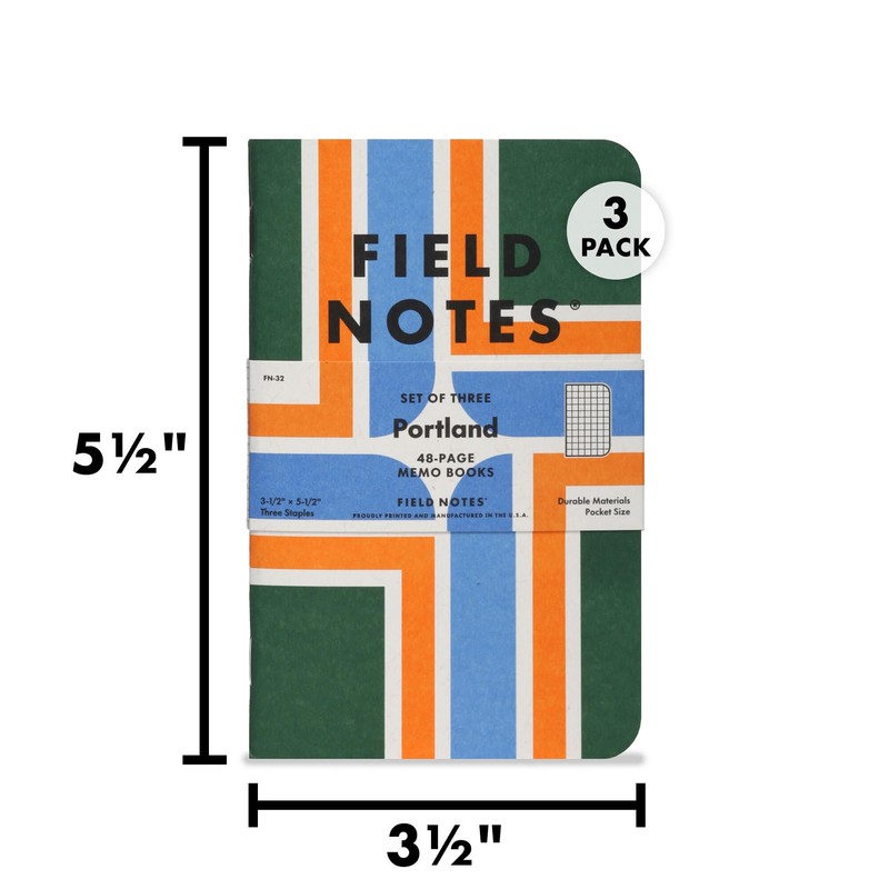 Notas de campo: Portland, Oregon, paquete de 3 unidades, papel