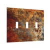 Abstract Distressed Rusty Shabby Patina Triple Toggle Decorator Outlet Light