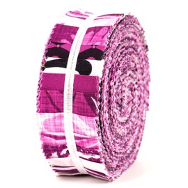 Soimoi 40Pcs Asian Block with Texture Print Cotton Precut Fabrics for Quilting Craft Strips 2.5x42 inches Jelly Roll - Purple