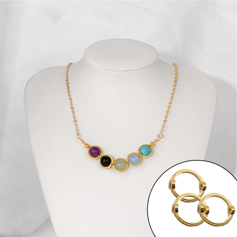 400 Pcs Alloy Circle Bead Frames Double Hole Bead Round