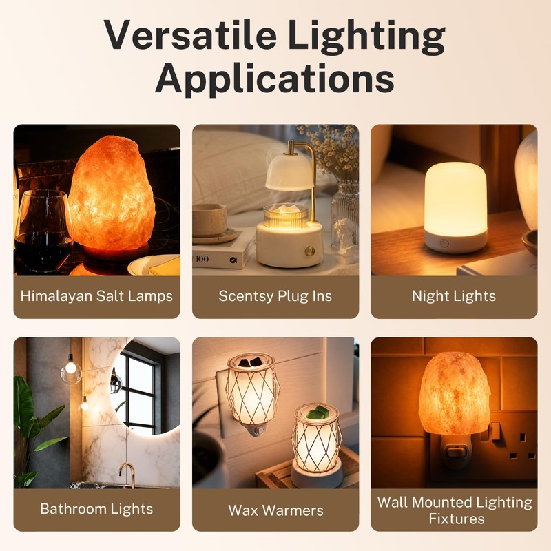 FRIGESWIFT 15W E12 Salt Lamp Bulb 120V 2700K Clear Glass