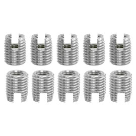 sourcing map Self Tapping Threaded Inserts, 15pcs Inner M4-0.7 Outer M6.5x8 303 Stainless Steel Slotted Thread Repair Inserts Nuts