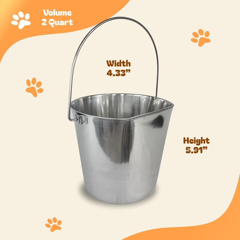 Advance Pet Products 2 Quart Heavy Duty Stainless Steel Flat