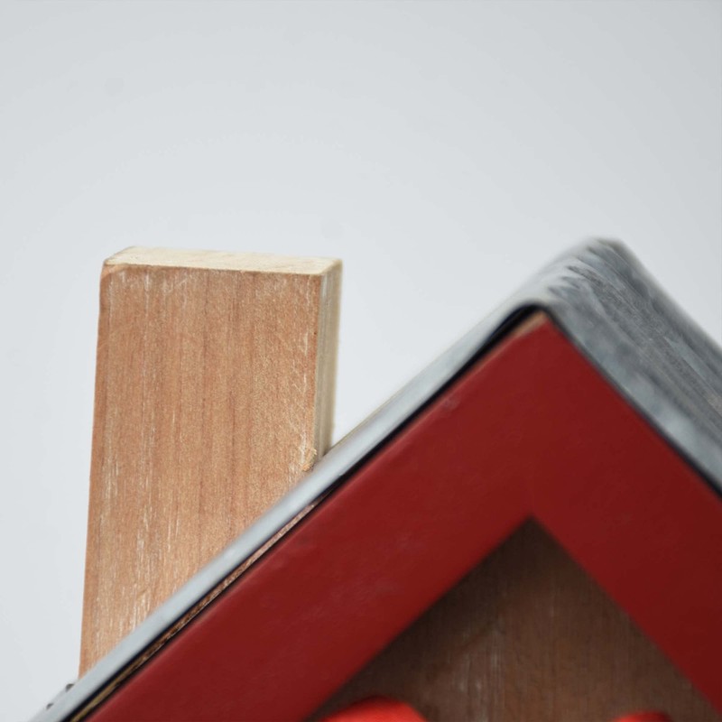 House Shaped Christmas Countdown Calendar,Festival Seasonal Tabletop Wood Sign Decorated
