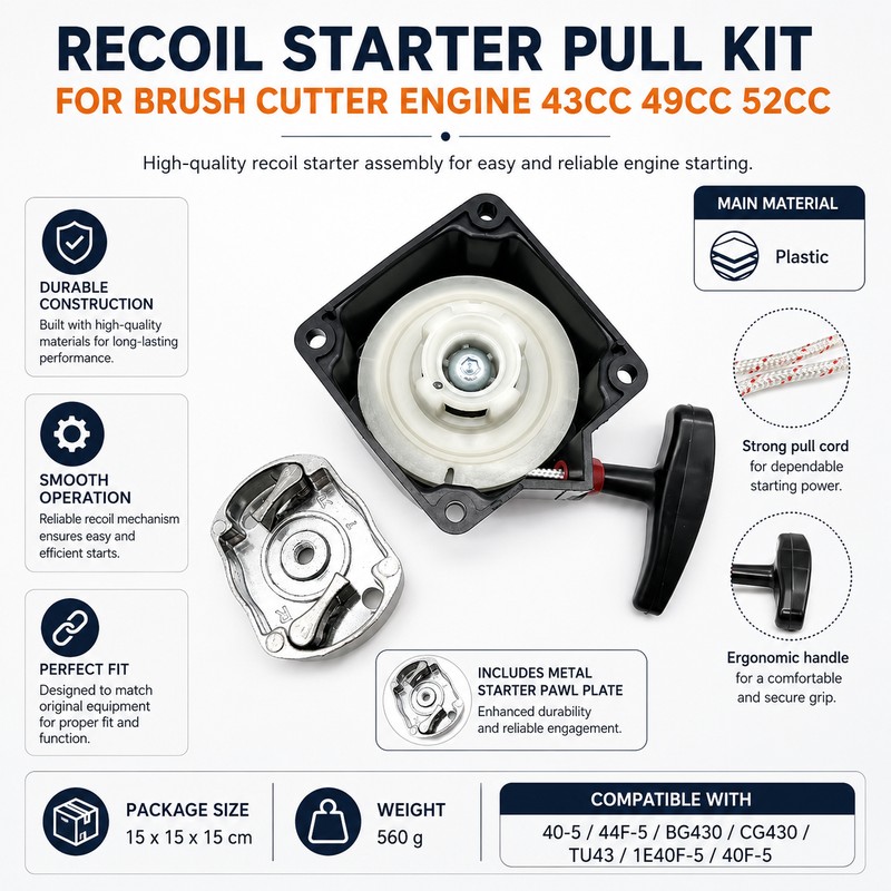 Recoil Starter Pull Kit for Brush Cutter Engines – Replacement