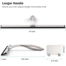 LPOLER Shower Squeegee for Shower Doors, Bathroom, Mirrors, Tiles and Car Windows (Grey, 14 inch)