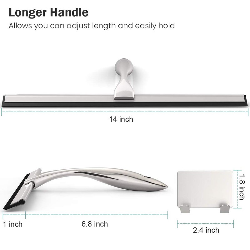 LPOLER Shower Squeegee for Shower Doors, Bathroom, Mirrors, Tiles and