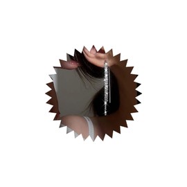 Sparkle Long Threader Earrings Silver Thread Earrings Line Pull Through Earrings Threader Chain Dangle Earrings Thread Drop Earrings Bar Tassel Chain Earrings Minimalist Simple Earrings for Women