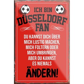 schilderkreis24 Football Magnet "Düsseldorf Fan" Decorative Fridge Magnet Item Sport Club Gift Idea Club Christmas Football Fan Lovers Enthusiasts 9 x 6 cm
