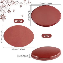 FINGERINSPIRE Oval Wood Base (Sienna, 18.8x13.6x2cm) Wood Display Base for Gemstone and Jewellery, Oval Wood Plaque Base Riser Farmhouse Decor for Mini Vase Display, Sculpture Casting