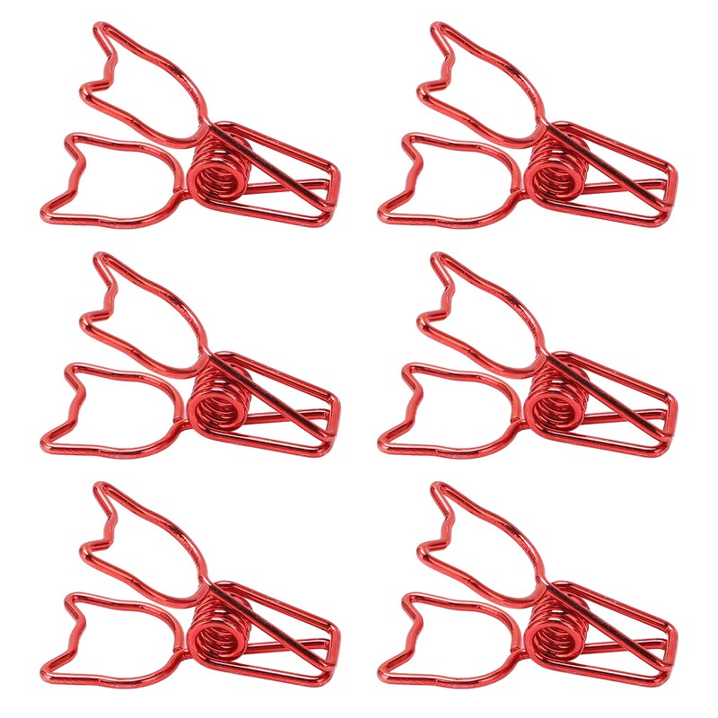 100Pcs Kitten Binder Clips Cute Animal Style Strong Clamping Hollow