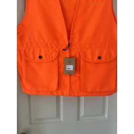Magellan NWT Magellan Outdoors Game Vest Mens Blaze Orange Zip Up Hunting With Game Bag - M