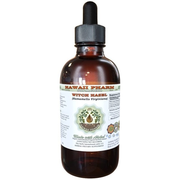 Witch Hazel Alcohol-FREE Liquid Extract, Witch Hazel (Hamamelis Virginiana) Bark Glycerite Herbal Supplement 2 oz