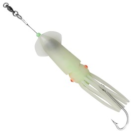 JSHANMEI Saltwater Squid Fishing Lures 6/0 Hooks Squid Jig Deep Drop Light Flasher Offshore Lures All-Conditions Fishing Gear for targeting a wide range of saltwater predators. (Green)