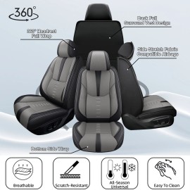 Unbranded Car 5-Sits Seat Cover Front Rear For Toyota Camry 2018-2024 PU Leather Protector