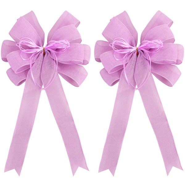 RIBBOOO 2 Pack Light Purple Christmas Tree Bows 12x20inch Large