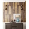 FunStick 36" x 200" Brown Shiplap Peel and Stick Wallpaper