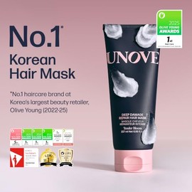 UNOVE Deep Damage Hair Treatment Mask Ex 207 ml/7fl.oz | Premium Nourishing Hair Mask | Conditioner for Dry Frizzy Damaged Hair with Keratin-PF | Strengthening & Hydrating