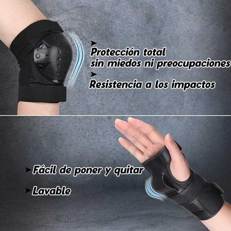 6pcs Rodilleras Coderas Y Muñequeras Protección Para Adulto