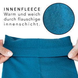 OCERA Pack of 2 Children's Thermal Leggings with Inner Fleece, turquoise