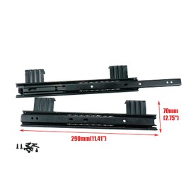 Quluxe 12 Inch Slides Heavy Duty Metal Slides Keyboard Slides Mounting Accessories for Under Desk Kitchen Cabinet Drawer- Black