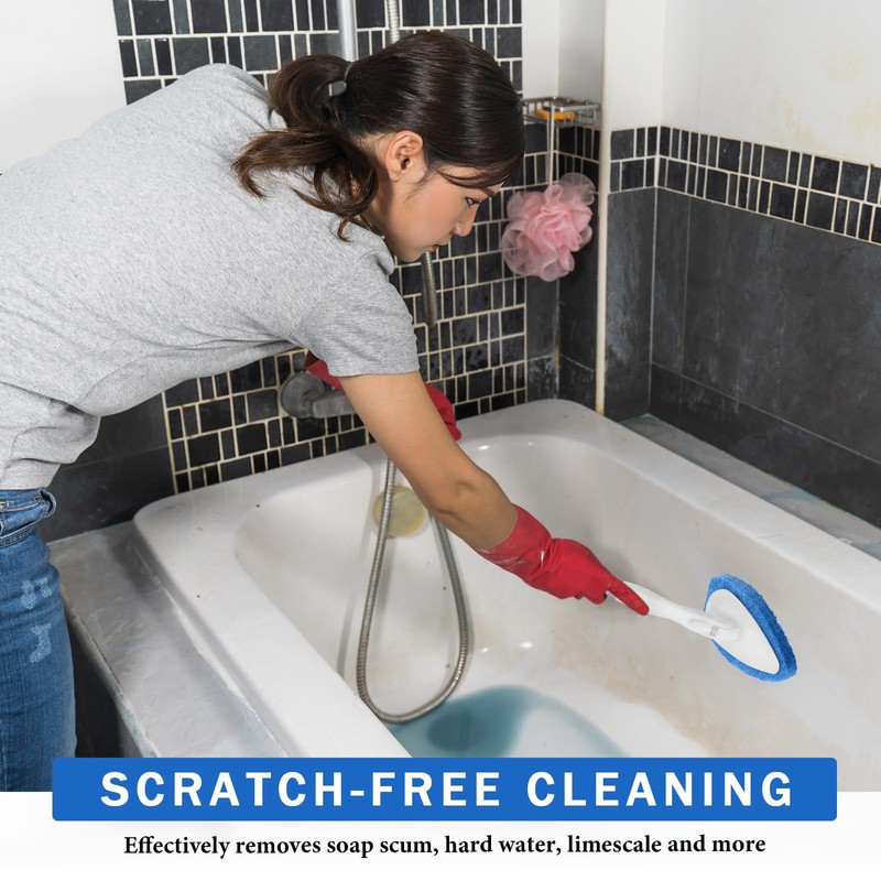 Baderke 4 Pcs Tub Tile Scrubber Cleaning Brush Pads (Without