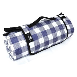 Campsuper Picnic Blankets Machine Washable, 79''x79'' Extra Large Waterproof Foldable Compact Beach Blankets, Oversized XL Outdoor Mat for Spring Summer Camping, Park, Travel (Wathet and White)