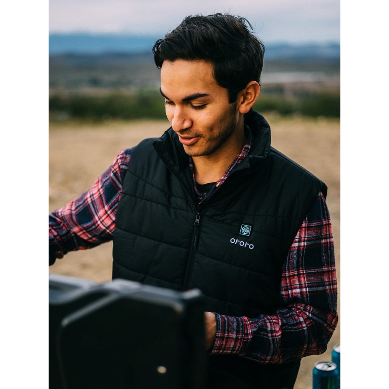 ORORO Men's Lightweight Heated Vest with USB-C Rechargeable Battery, Puffer