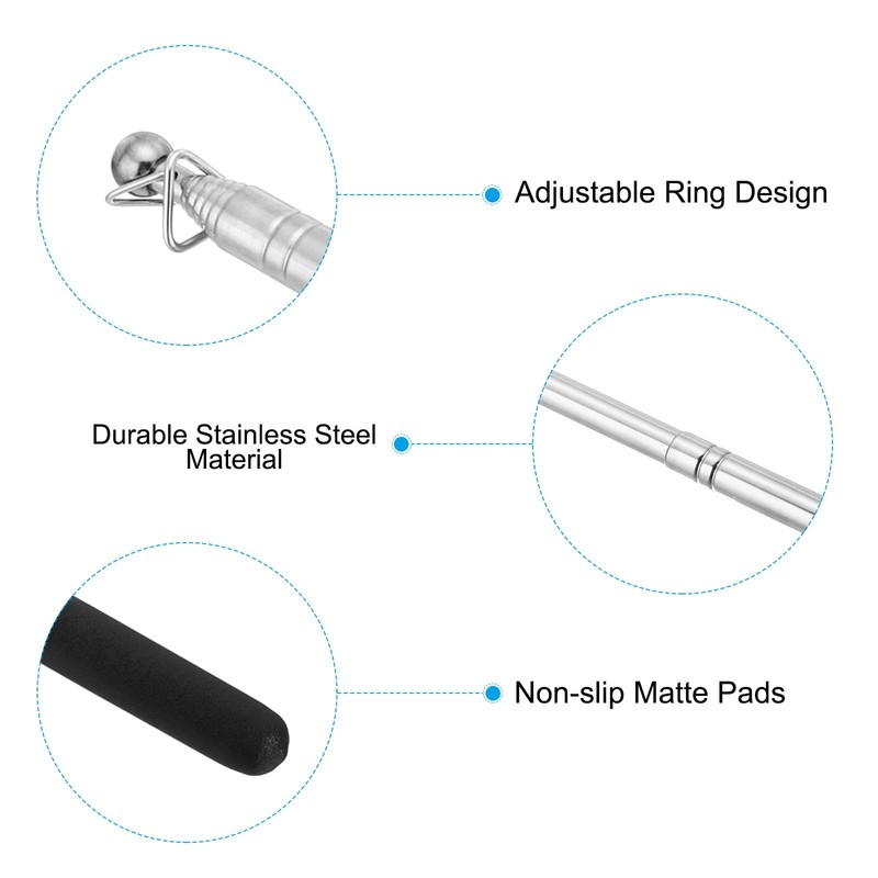 PATIKIL 1.2M/4Feet Telescopic Handheld Flagpoles, 4Pcs Retractable Teachers Pointer Stick
