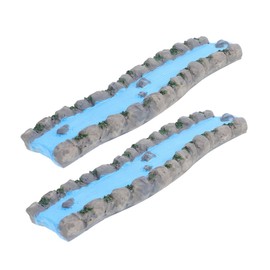 NUOBESTY 2Pcs Miniature Resin River Stream for Model Train Scenery DIY Garden Water Feature Miniature Landscape Accessory for Sand Table and Fairy Garden Decor Durable and Versatile