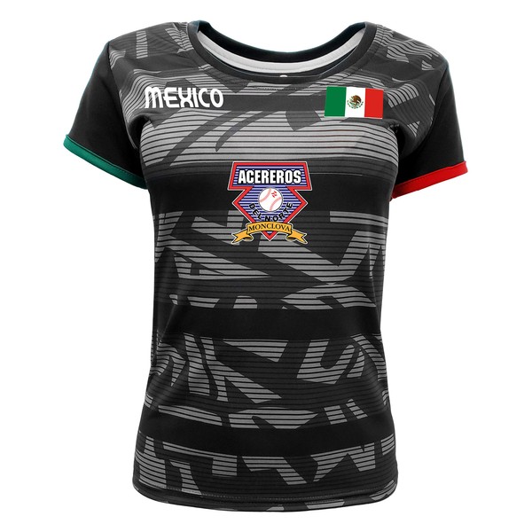 Women Jersey Mexico Acereros de Monclova 100% Polyester Black/Grey (XXXX-Large)