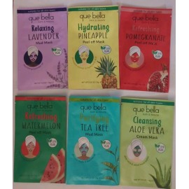 Que Bella Face Mask Set Of 6 100% Vegan