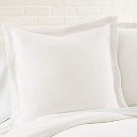 Levtex Home - 100% Linen - Euro Sham - Washed Linen - Cream - Sham Size (26x26in.), No Insert