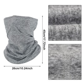 EUPSIIU 2Pcs Unisex Neck Warmer, Winter Neck Warmer Scarf, Multifunctional Cycling/Windproof Neck, Ski Mask, UV/Dust Protection Mask, Face Cover for Men Women One Size (Grey, Black)