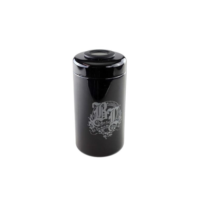 Black Leaf Purple Glass Jar with Thermo-Hygrometer, Perfect Climate for